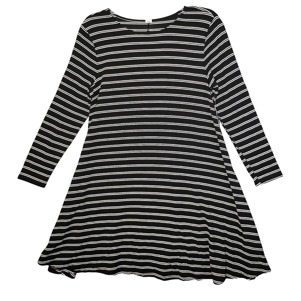 Old Navy Women's Black White Striped Long Sleeve Swing Dress Size S Petite NWT